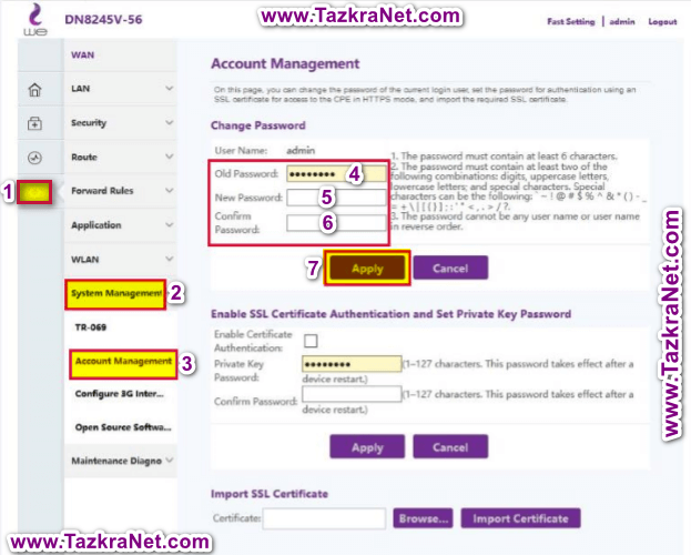 Paano baguhin ang password ng router ng Huawei DN825V-56