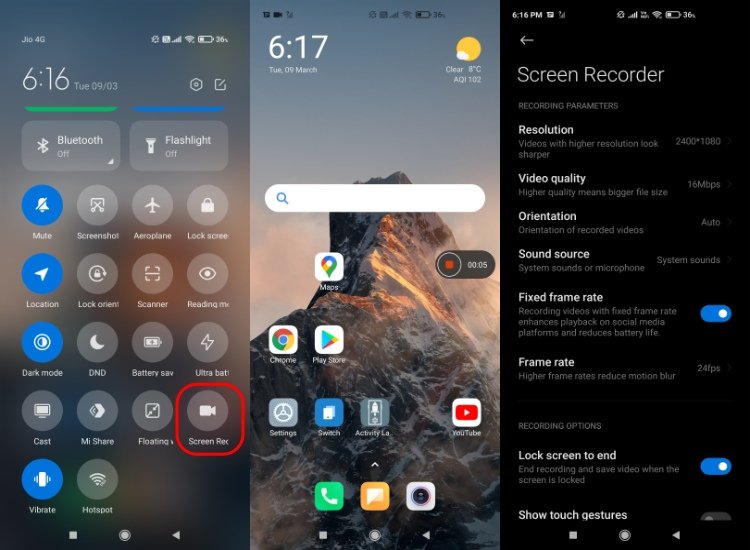 كيفية شاشة تسجيل Xiaomi؟