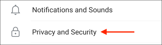 Tippen Sie auf Datenschutz und Sicherheit in den Telegram-Einstellungen auf Android