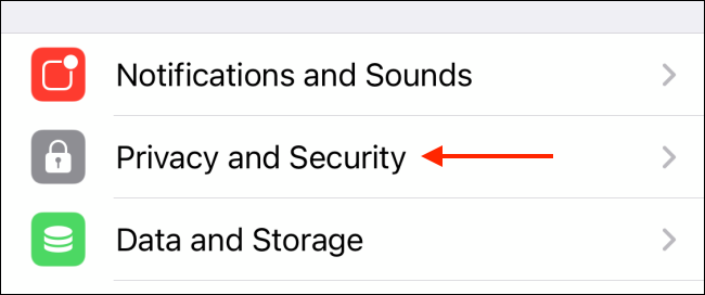Trong Telegram dành cho iPhone, hãy nhấn vào Quyền riêng tư & Bảo mật