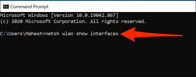 ค้นหาข้อมูล Wi-Fi โดยใช้ Command Prompt