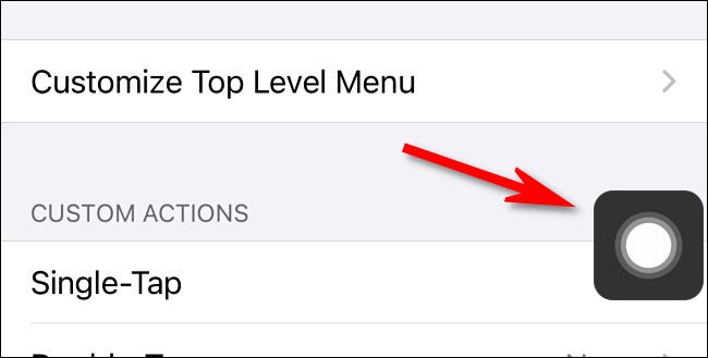دکمه AssistiveTouch همانطور که در iPhone مشاهده می شود.