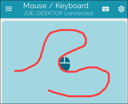 Arrastre su dedo en la pantalla para mover el mouse