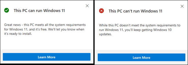Info about running Windows 11 on your PC.
