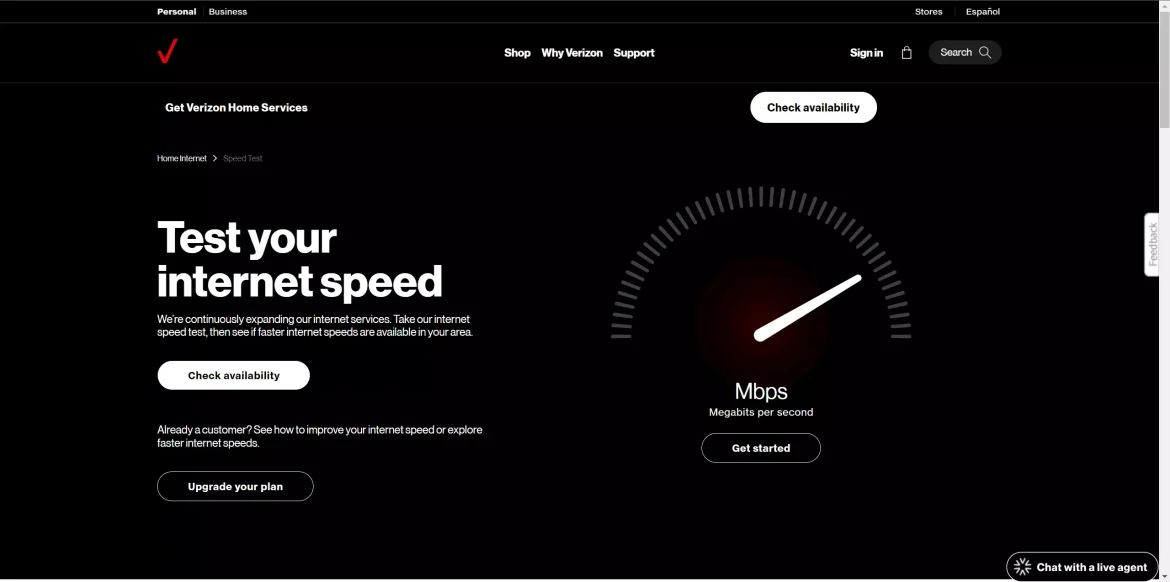 Verizon Speed Test