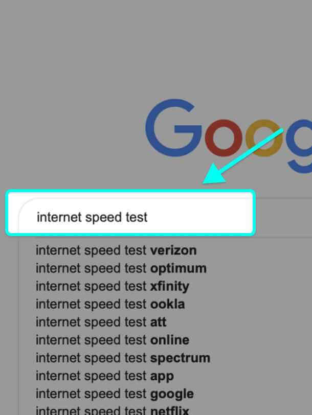 بحث على جوجل لقياس سرعة النت