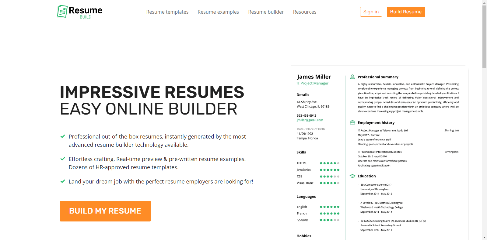 Bästa gratis CV -webbplatsen