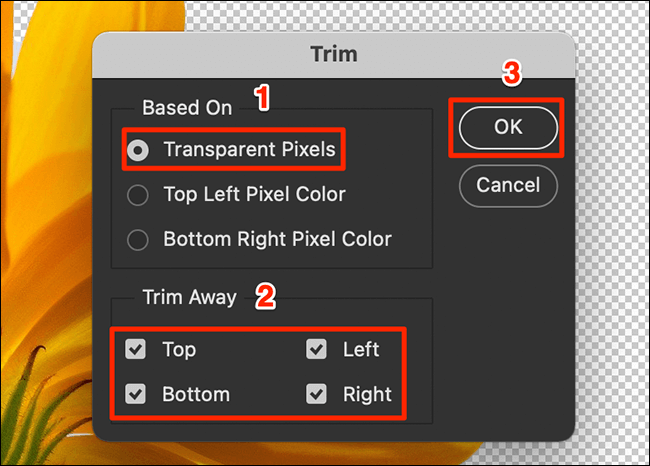 trim pixel options
