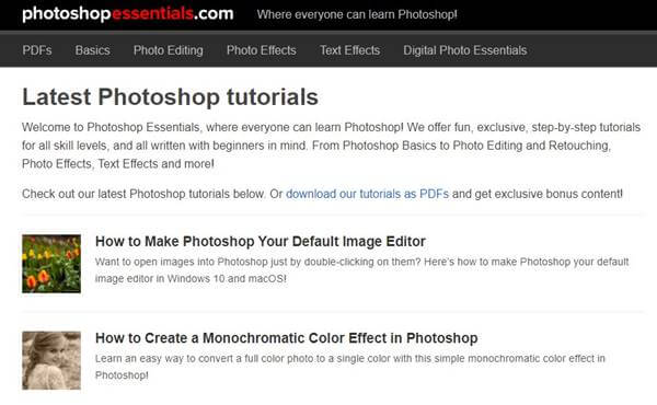 Site Web de Photoshop Essentials