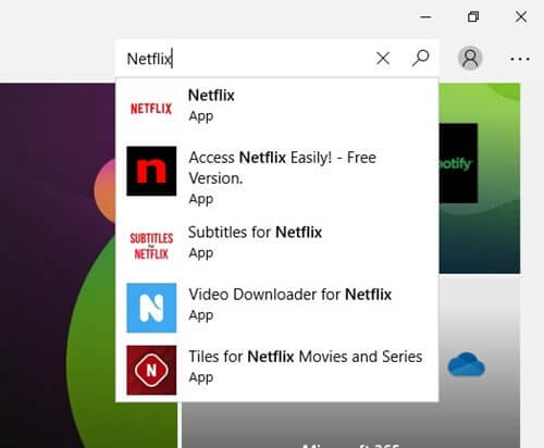 search for Netflix