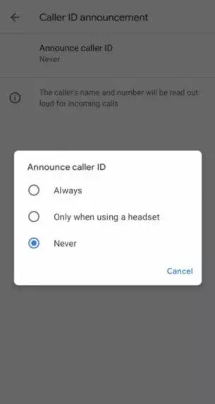 Activer la fonction de nom de l'appelant