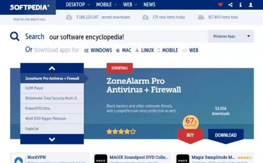 Softpedia är en webbplats för nedladdning av programvara