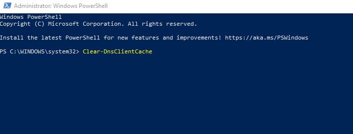 Clear-DnsClientCache