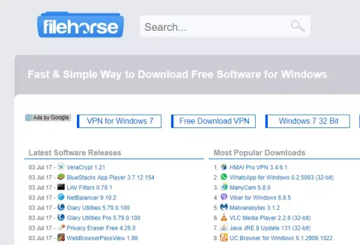 Filehorse เป็นไซต์ดาวน์โหลดซอฟต์แวร์