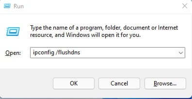 Run-dialog-box flushdns