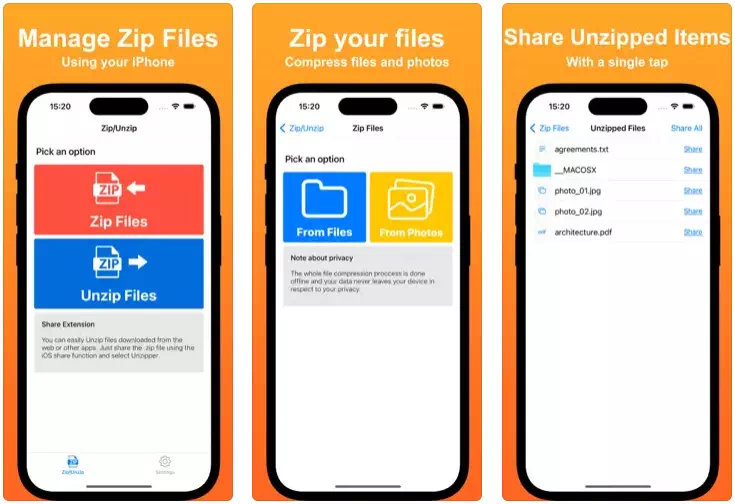 Unzipper: Zip and Unzip files