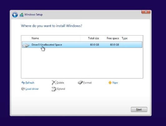 Windows 11 حدد مكان التثبيت وانقر فوق الزر Next