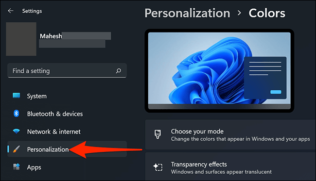 personalization settings