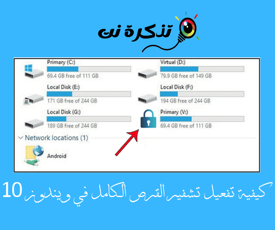 كيفية تفعيل تشفير القرص الكامل في ويندوز 10