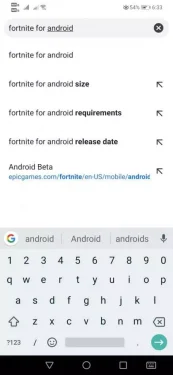 ابحث عن Fortnite for Android