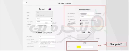 MTU kiegészítő a Zyxel VMG3625-T50B Wii routerhez