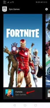 اضغط على لعبة Fortnite