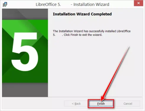 اكتمل تثبيت LibreOffice