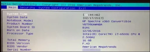Nahibal-an ang BIOS sa serial number pinaagi sa BIOS
