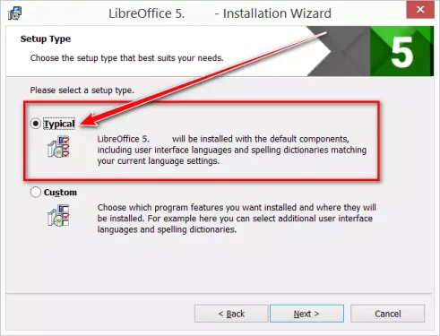 تثبيت برنامج LibreOffice على الويندوز