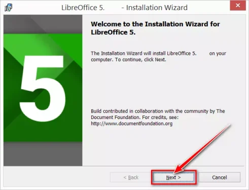 تثبيت برنامج LibreOffice للويندوز