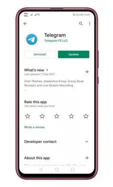 تحديث تطبيق Telegram