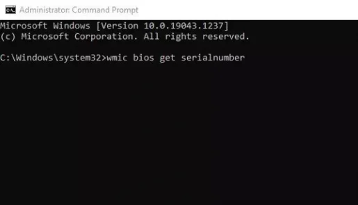 CMD wmic bios get serialnumber