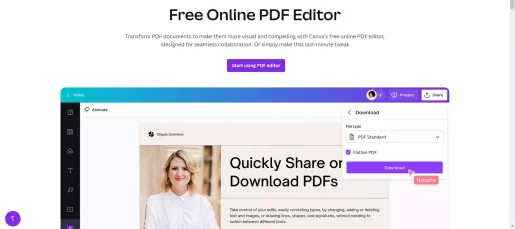 Canva gratis PDF-editor