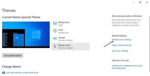 Desktop icon settings