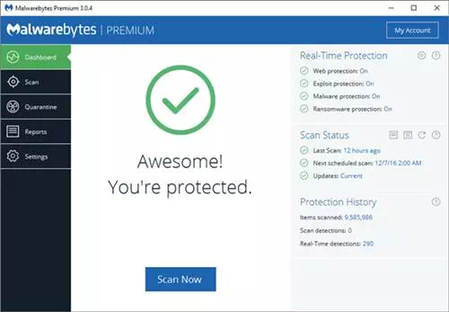 Malwarebytes أفضل برنامج مكافحة الفيروسات