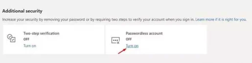 Microsoft Account Passwordless account