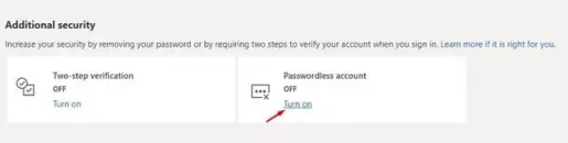 Microsoft-account Wachtwoordloos account