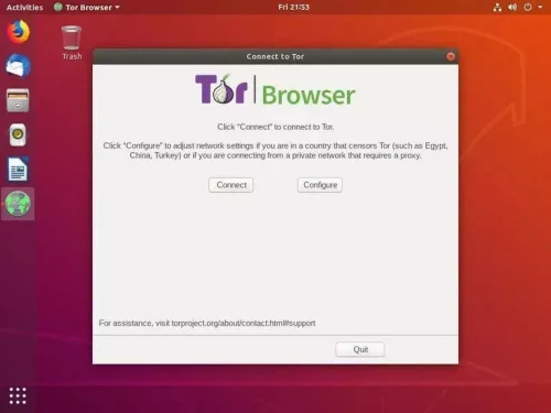  نافذة إعدادات شبكة Tor browser
