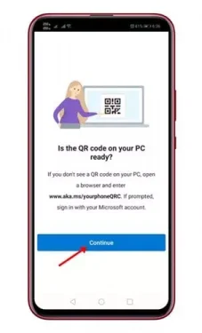 Ponsel Anda Pindai kode QR yang ditampilkan