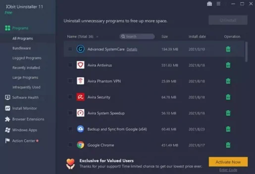 iobit uninstaller تحميل برنامج