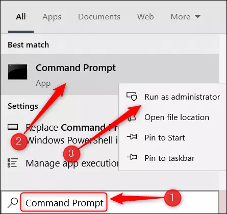 Command Prompt as an admin