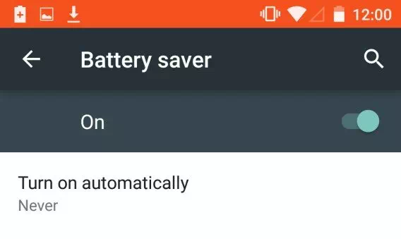 battery saver استخدام وضع توفير البطارية