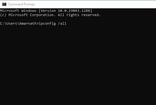 ipconfig /all