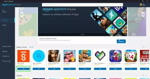 ما عليك سوى النقر فوق الزر Get الموجود خلف اسم