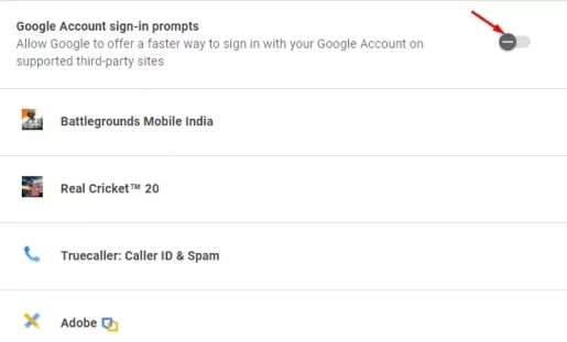 مطالبات تسجيل الدخول إلى حساب جوجل