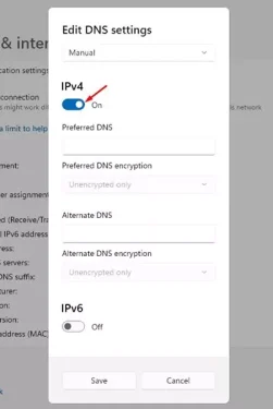 Manual IPv4