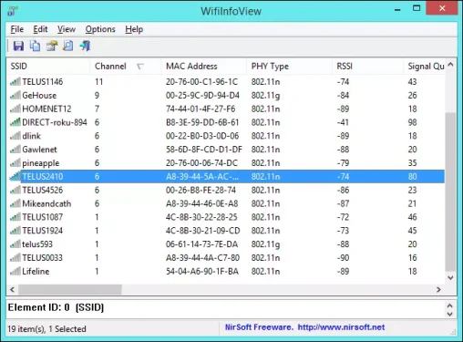 Installa WifiInfoView