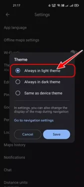 Always in Light theme