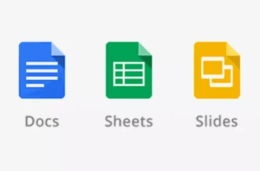 محرر مستندات جوجل، وجداول بيانات جوجل ، وشرائح جوجل