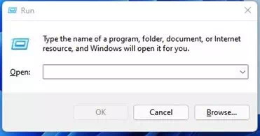 Run dialog box